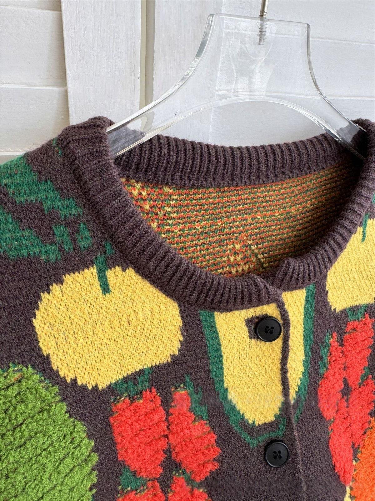 Quirky 3D Veggie Knit Oversized Cardigan - view 2