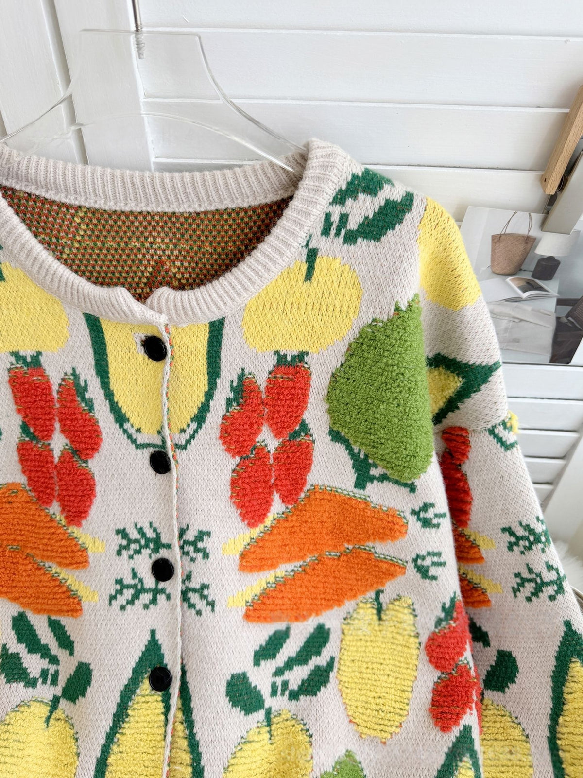 Quirky 3D Veggie Knit Oversized Cardigan - view 8