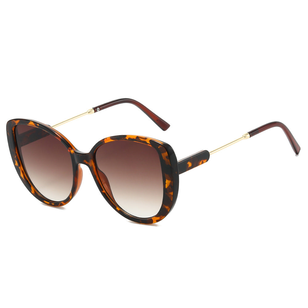 Oversized Cat Eye Gradient Lens Sunglasses - Leopard