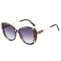 Oversized Cat Eye Gradient Lens Sunglasses - Leopard_V