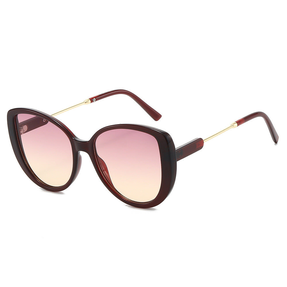 Oversized Cat Eye Gradient Lens Sunglasses - Pink