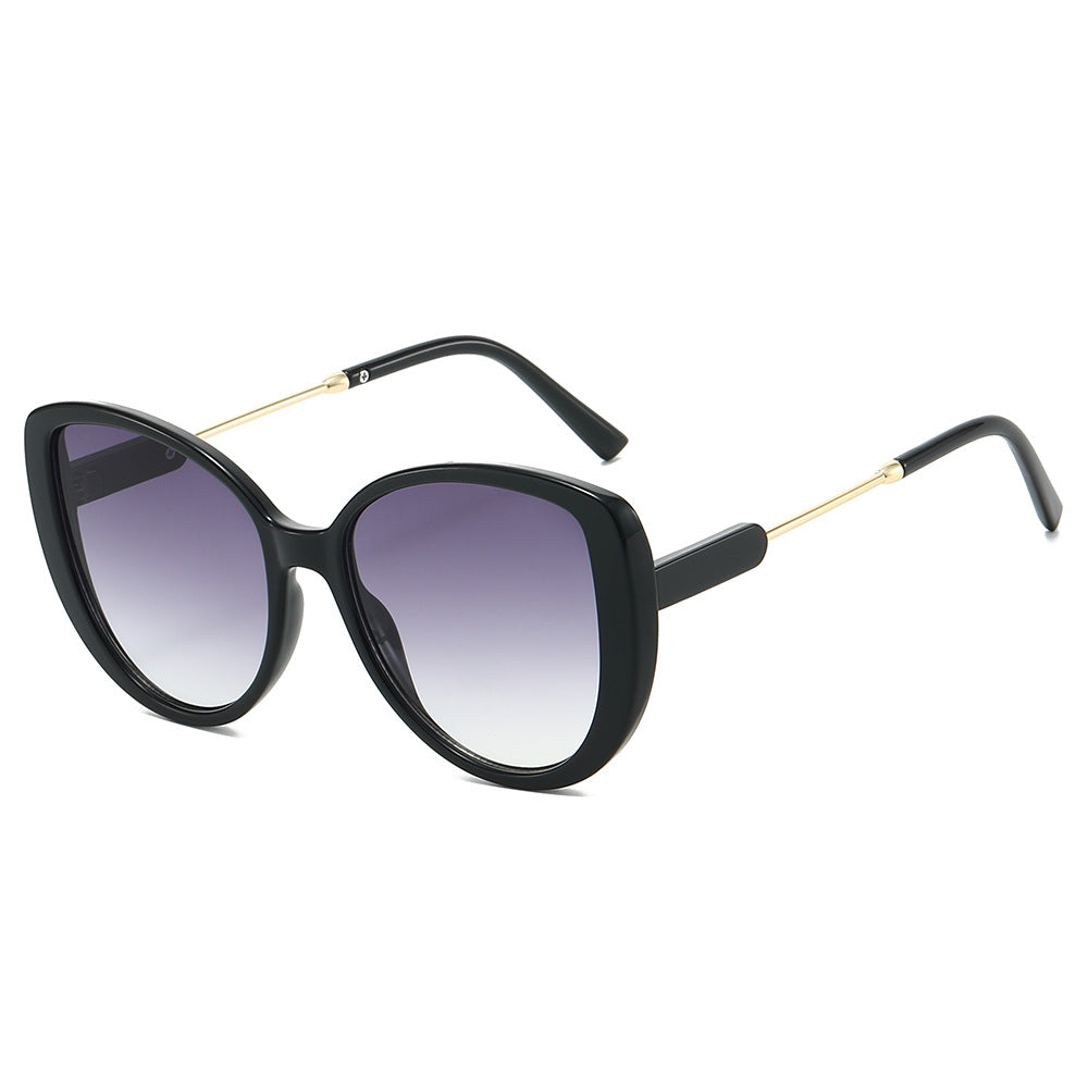 Oversized Cat Eye Gradient Lens Sunglasses - Purple