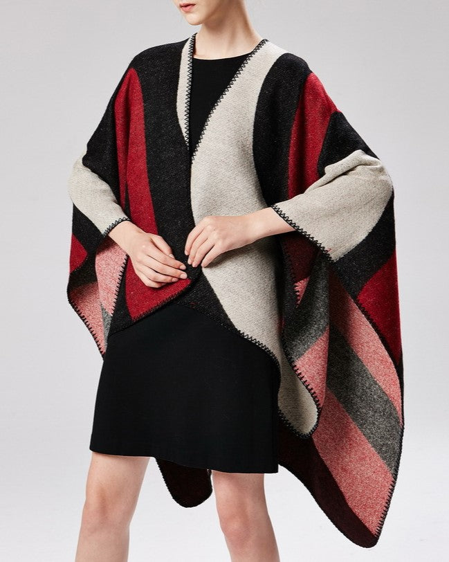 Curved Colour Block Geometric Wrap - RED - 3