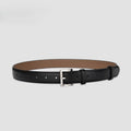 Classic Square Pin Buckle Slim Belt - Black