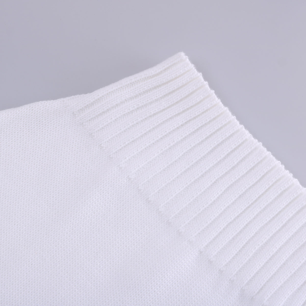 Puff Sleeve Ribbed Waist Turtleneck Sweater - White - 2