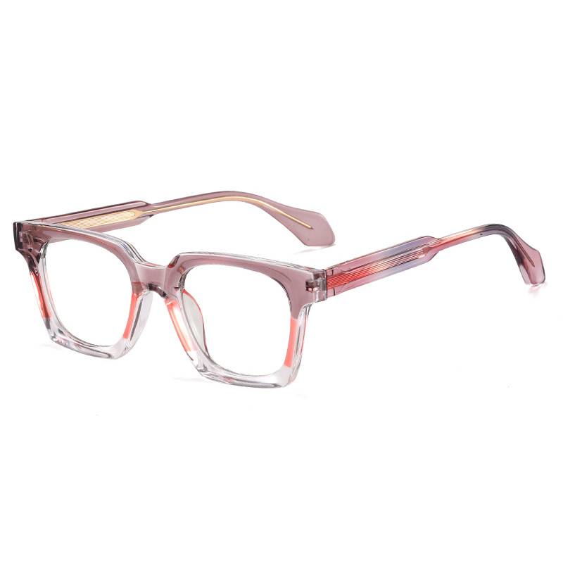 Two Tone Chunky Square Eyeglasses - C2Rosewood