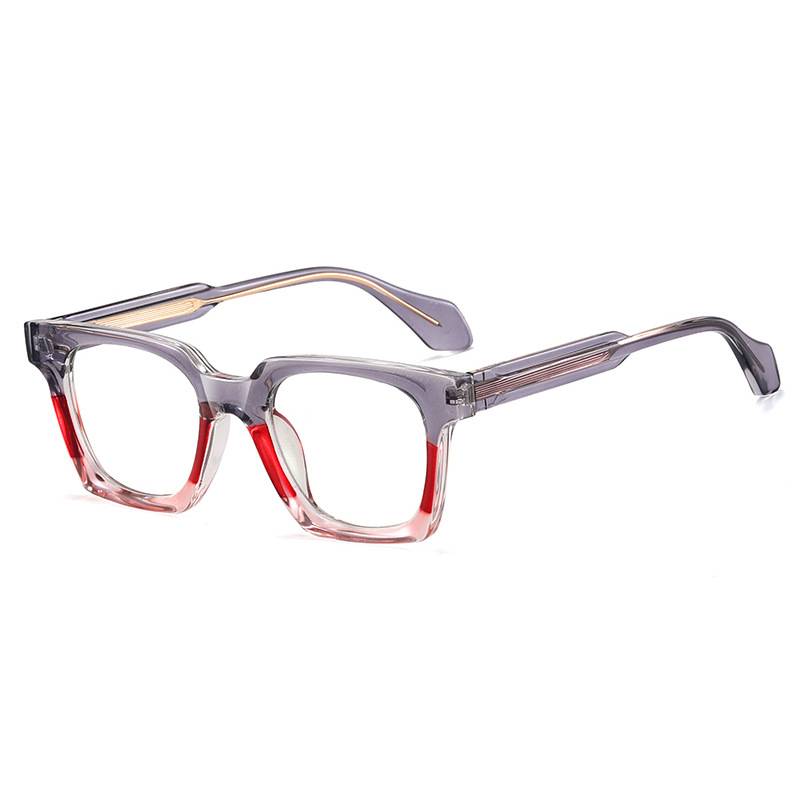Two Tone Chunky Square Eyeglasses - C4Hgrey