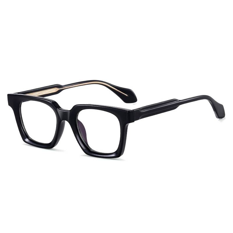 Two Tone Chunky Square Eyeglasses - C5Black