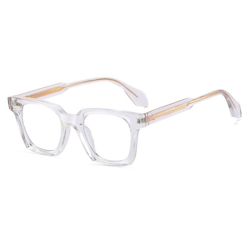 Two Tone Chunky Square Eyeglasses - C9Clear