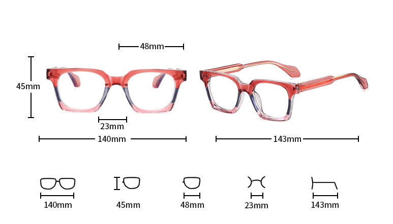 Two Tone Chunky Square Eyeglasses - view 1