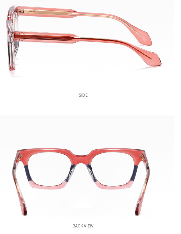 Two Tone Chunky Square Eyeglasses - view 3