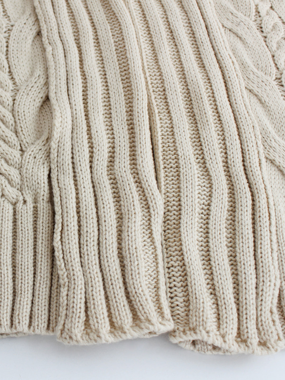 Chunky Cable Knit Longline Duster Cardigan - Khaki - 5