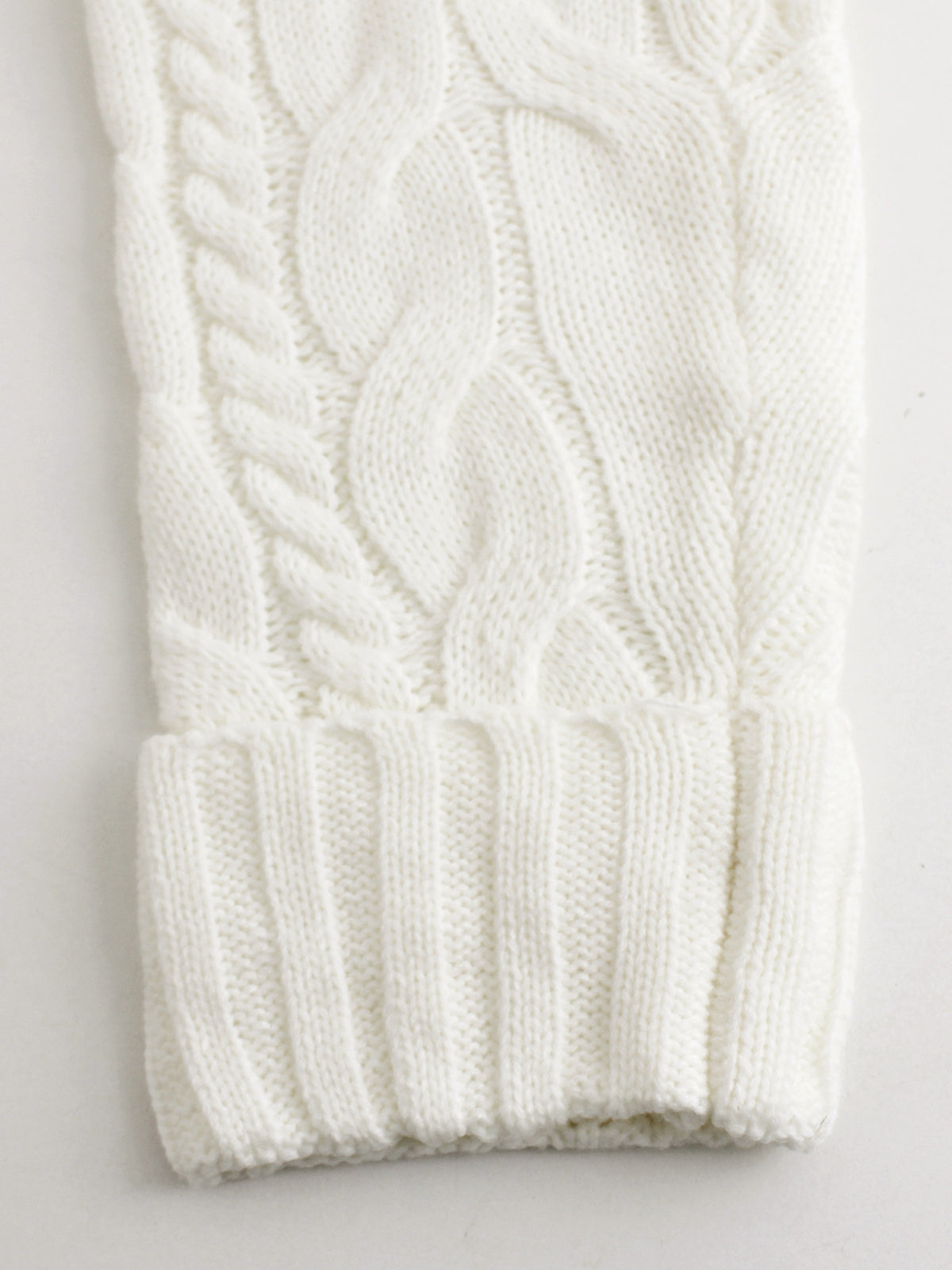 Chunky Cable Knit Longline Duster Cardigan - White - 4