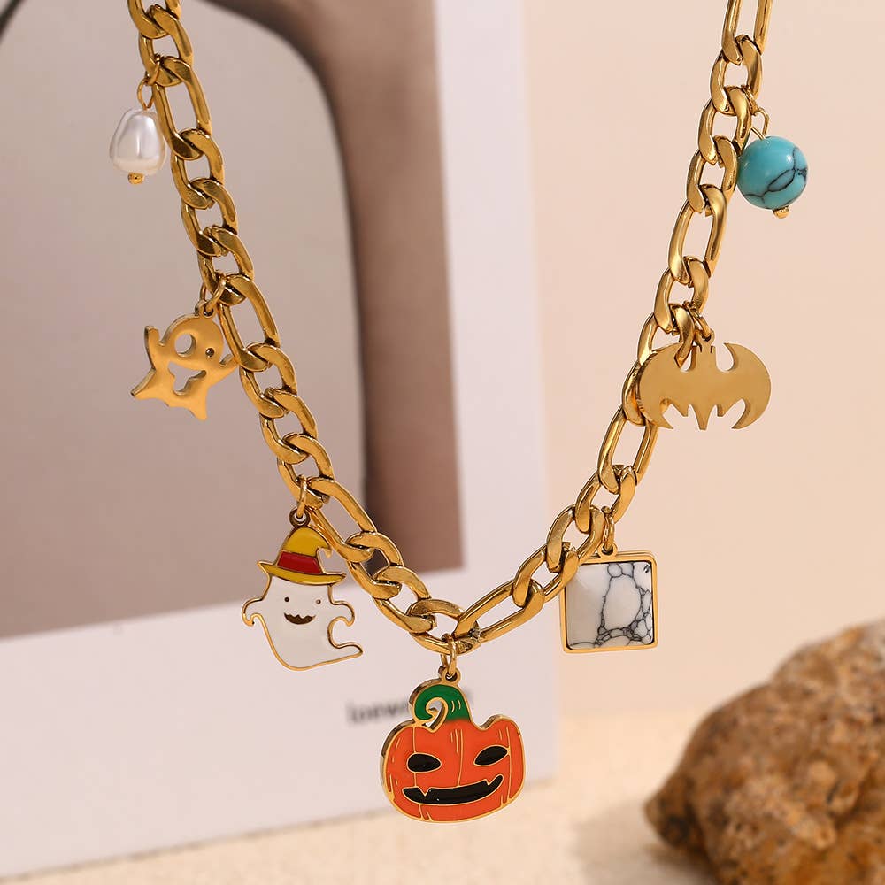Halloween Charm Figaro Chain Necklace