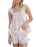 Ditsy Floral Ruffle Tank and Shorts Set - Floral