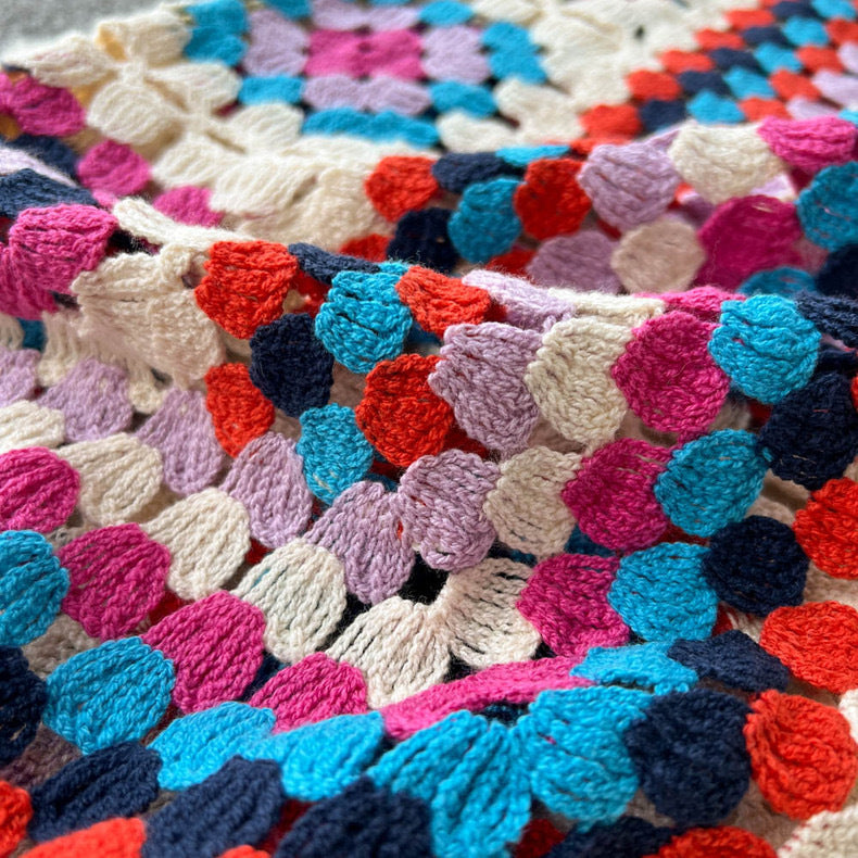 Boho Granny Square Crochet Maxi Cardigan - Red - 4