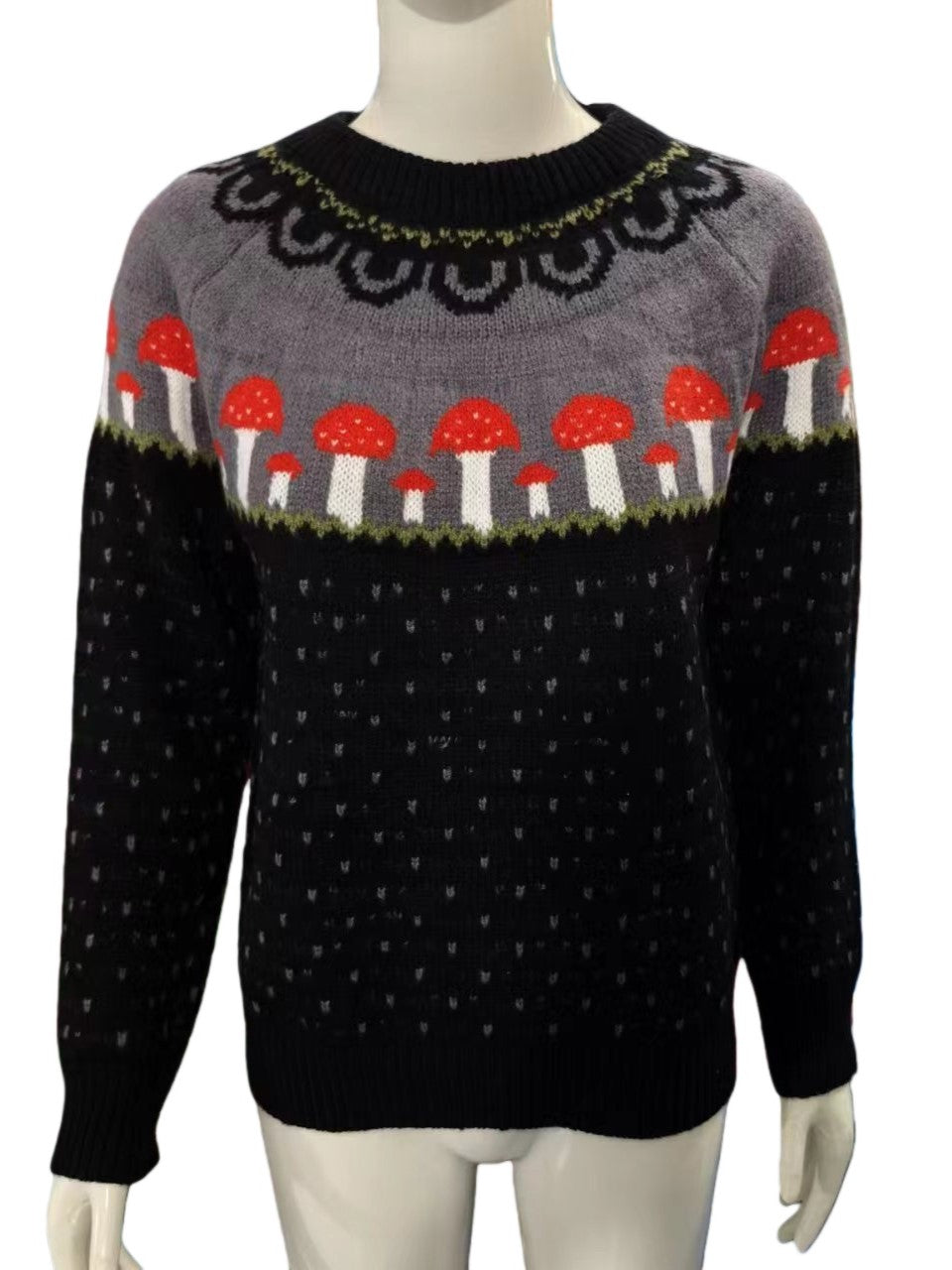 Fair Isle Yoke Nordic Knit Sweater - NO05Dark