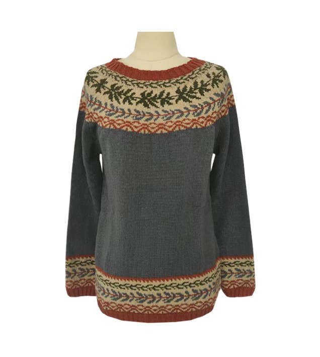 Fair Isle Yoke Nordic Knit Sweater