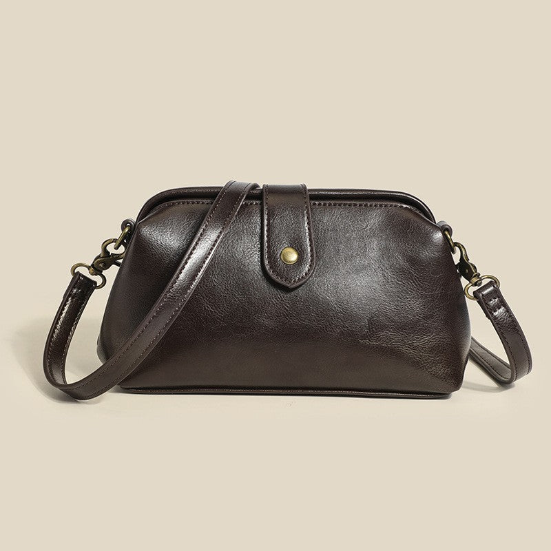 Vintage Doctor Frame Crossbody Bag - Coffee