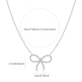 Pave Ribbon Bow Pendant Necklace - Silvery