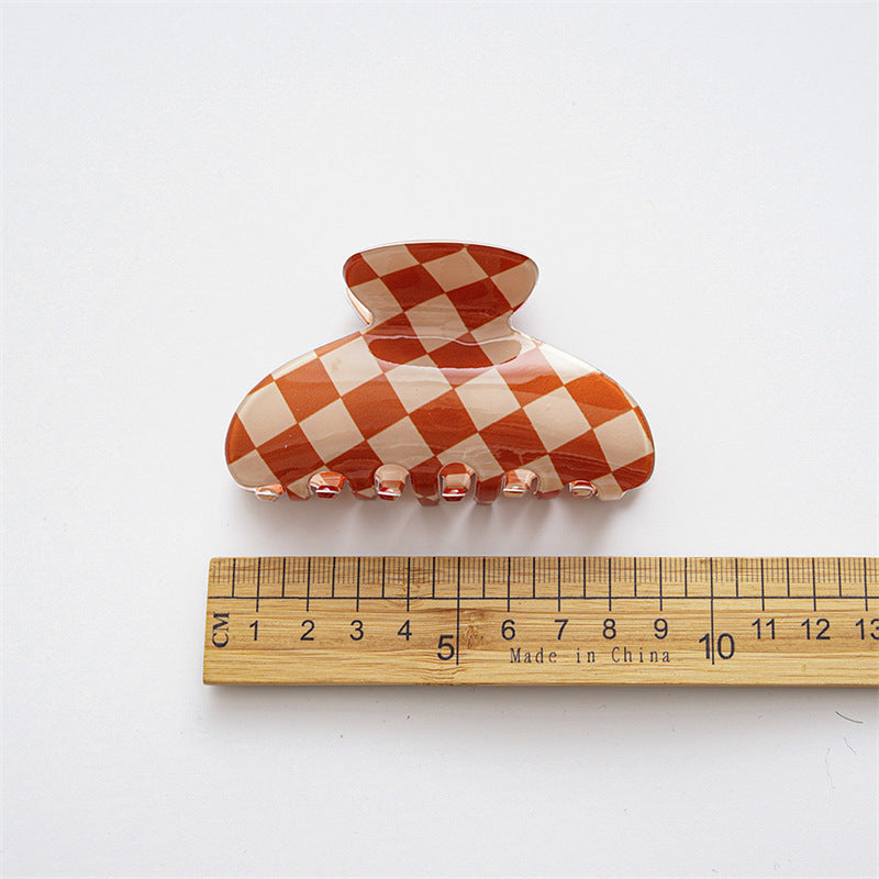Checkerboard Rectangular Hair Claw Clip - view 10