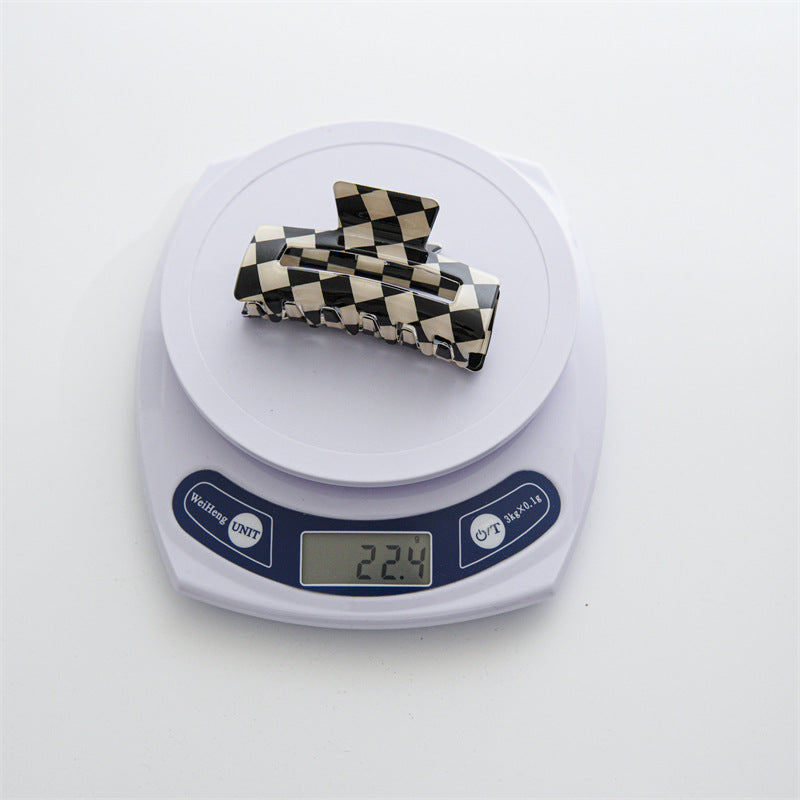 Checkerboard Rectangular Hair Claw Clip - view 8