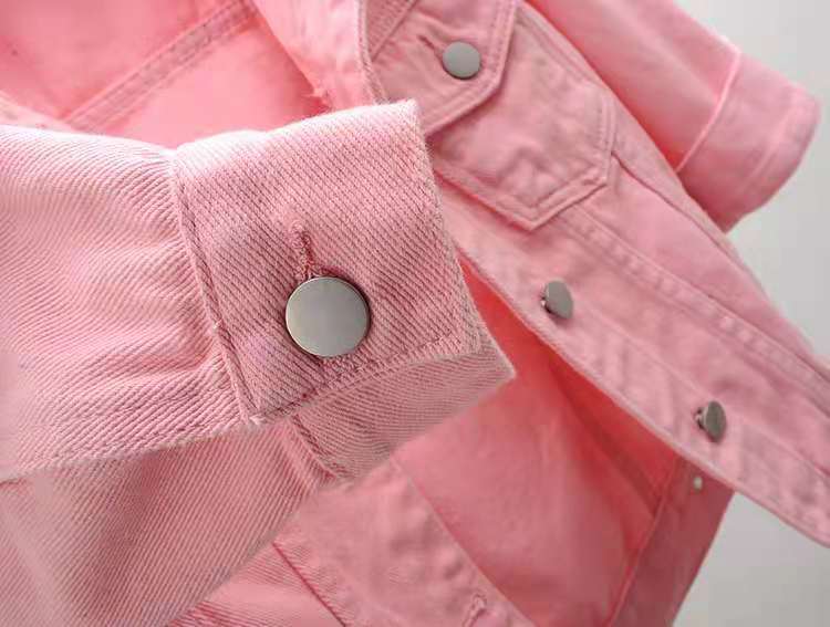Rolled Sleeve Cropped Denim Jacket