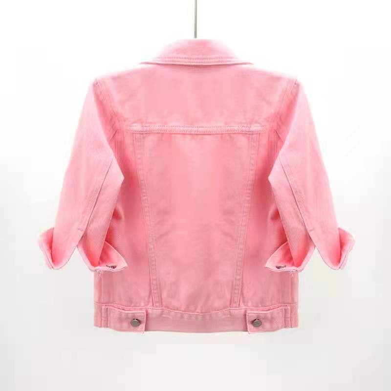 Rolled Sleeve Cropped Denim Jacket - view 1
