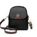 Mini Flap Crossbody Phone Bag with Contrast Tab - Black