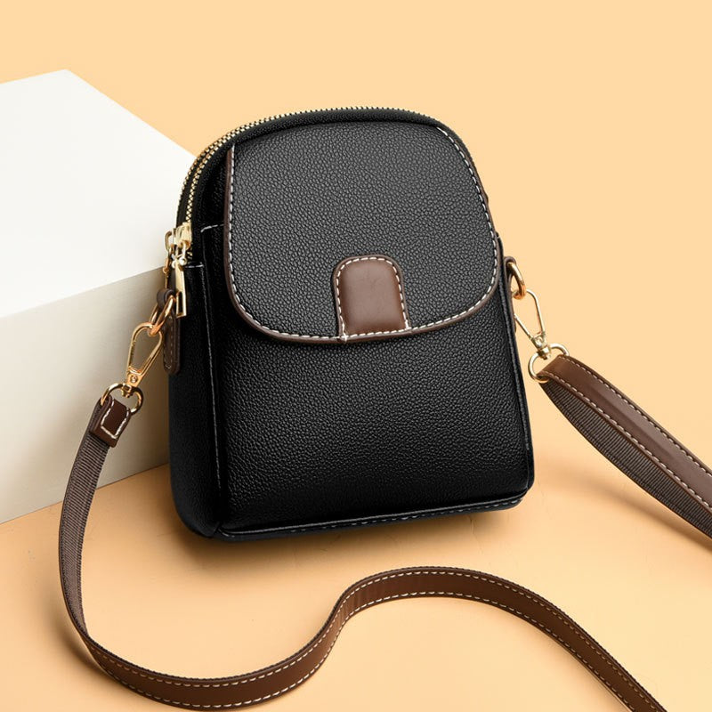 Mini Flap Crossbody Phone Bag with Contrast Tab