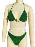 Starfish Charm Glitter Triangle Bikini - Green