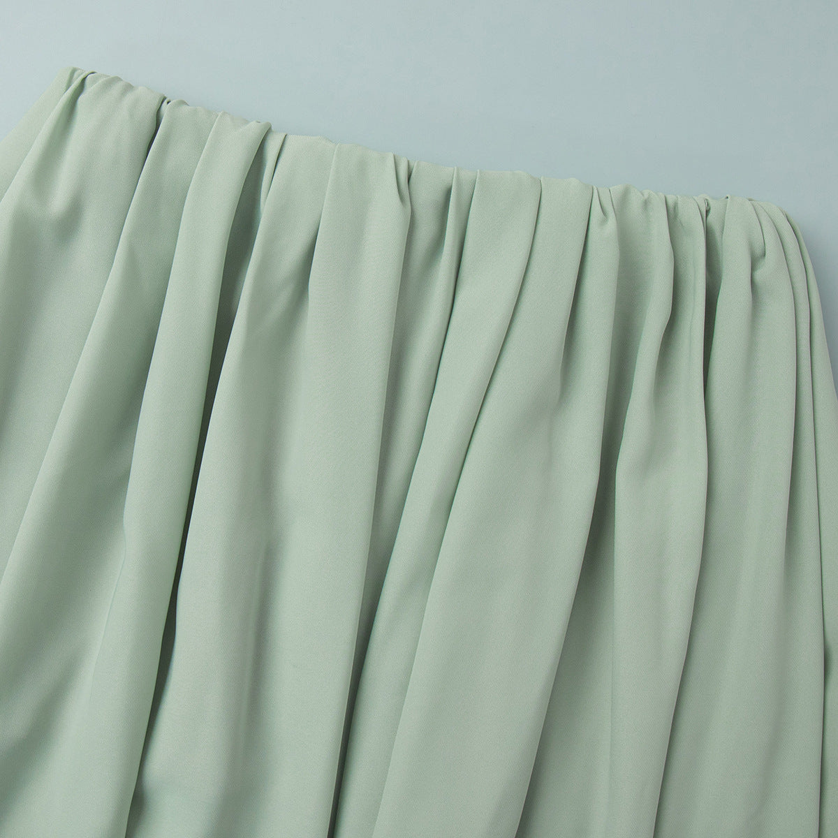 Draped Chiffon Maxi Skirt With Side Slit - Green - 2
