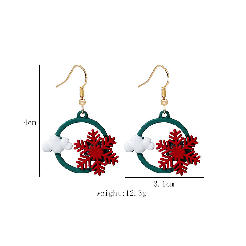 Festive Star Post Mismatched Earrings - Snowflake