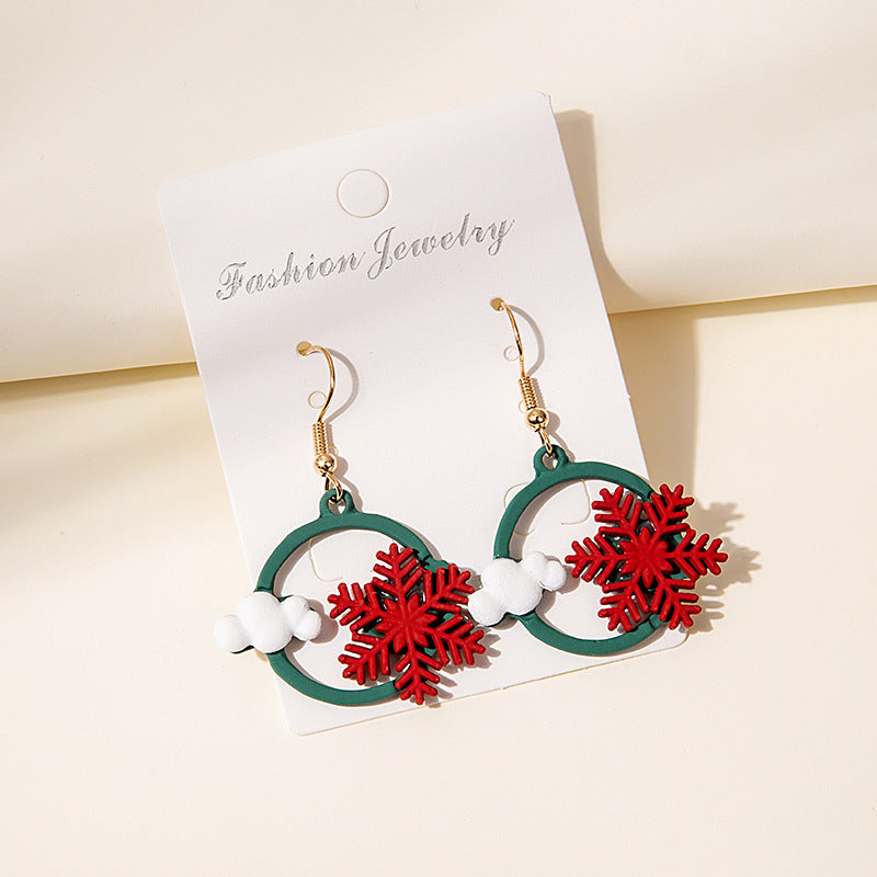 Festive Star Post Mismatched Earrings - Snowflake - 1