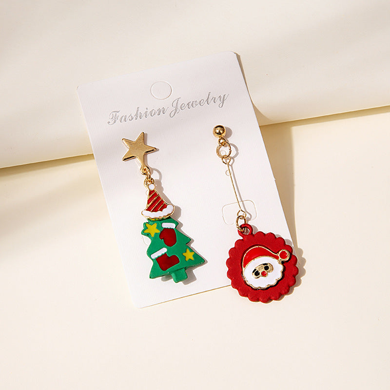 Festive Star Post Mismatched Earrings - Tree - 1