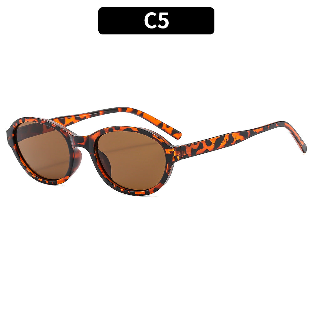 Small Oval Lens Vintage Sunglasses - C5