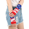 Stars And Stripes Fingerless Knit Gloves - Gloves