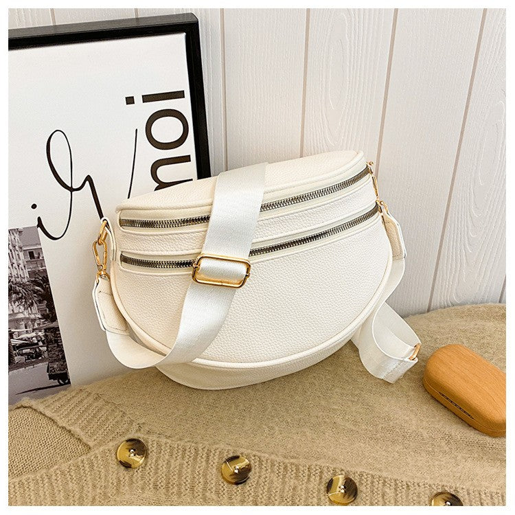 Pebbled Crescent Sling Crossbody Bag