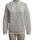 Textured Half Zip Pullover Sweatshirt - Apricot