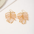 Boho Translucent Petal Tassel Dangle Earrings - Champagne - 2