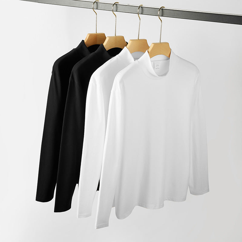 Cotton Mock Neck Long Sleeve Tee - view 5