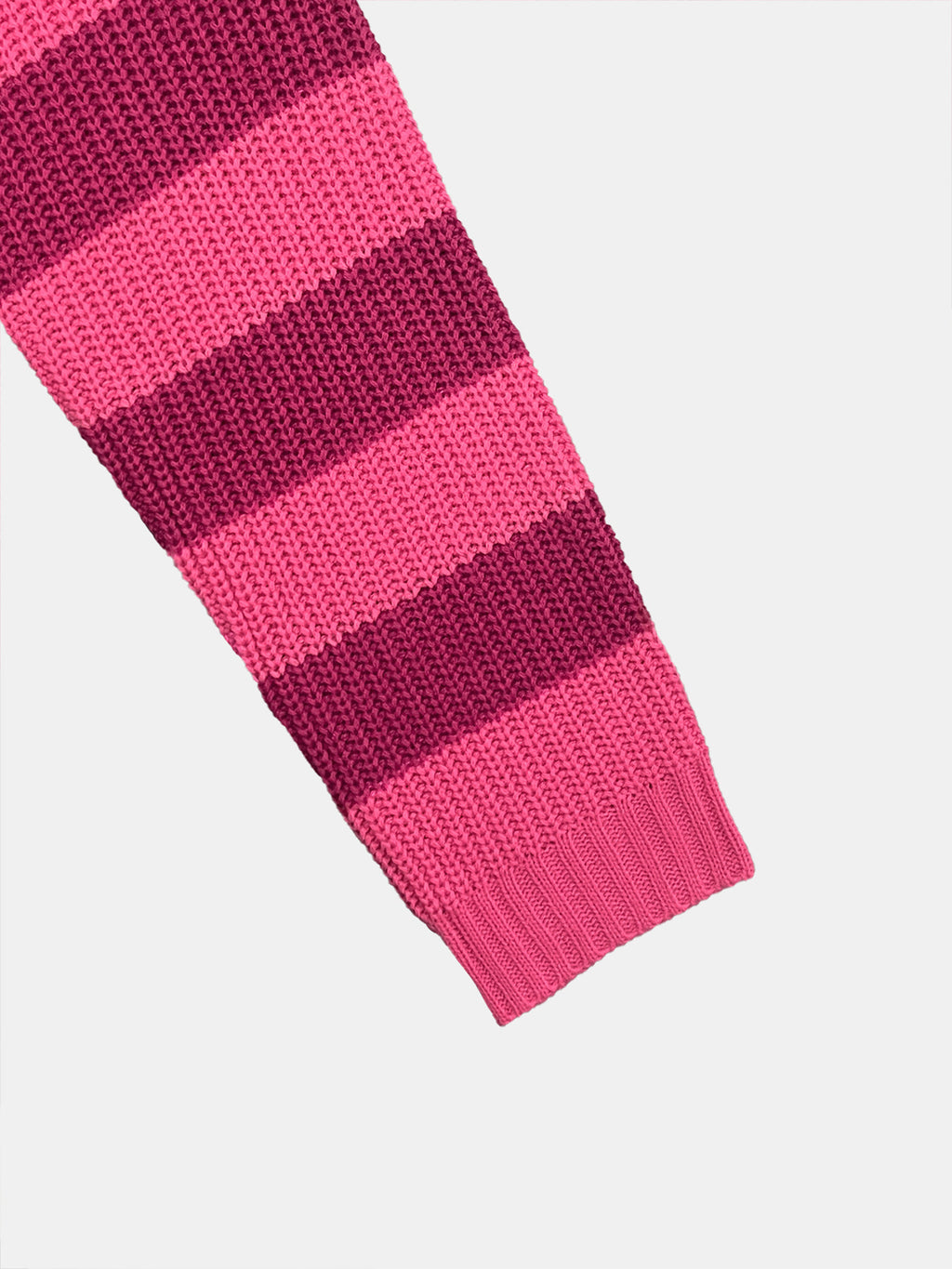 Striped Crewneck Oversized Knit Sweater - Rose - 6