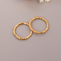 Slim Bamboo Texture Stacking Ring - Gold