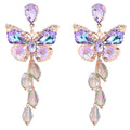 Iridescent Butterfly Bloom Statement Drop Earrings - Color_1