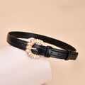 Twisted Round Buckle Skinny Belt - Color_1