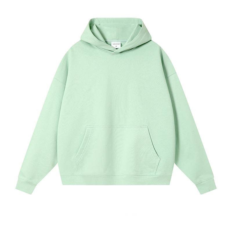 Oversized Drop Shoulder Pullover Hoodie - Green