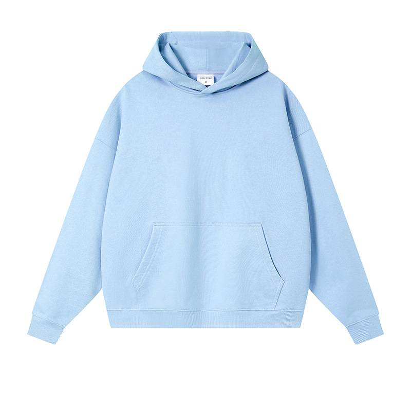 Oversized Drop Shoulder Pullover Hoodie - Sky