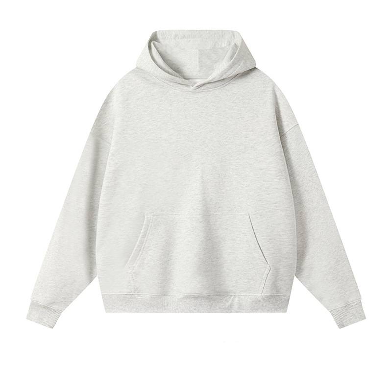 Oversized Drop Shoulder Pullover Hoodie - ash
