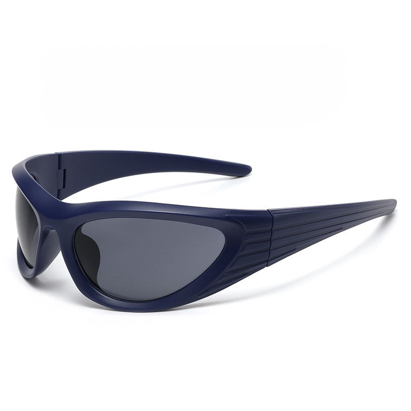 Y2K Wraparound Sport Shield Sunglasses - Blue