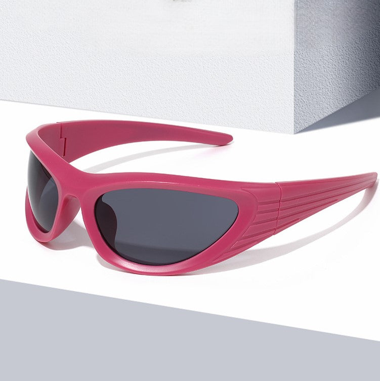 Y2K Wraparound Sport Shield Sunglasses - Rosered